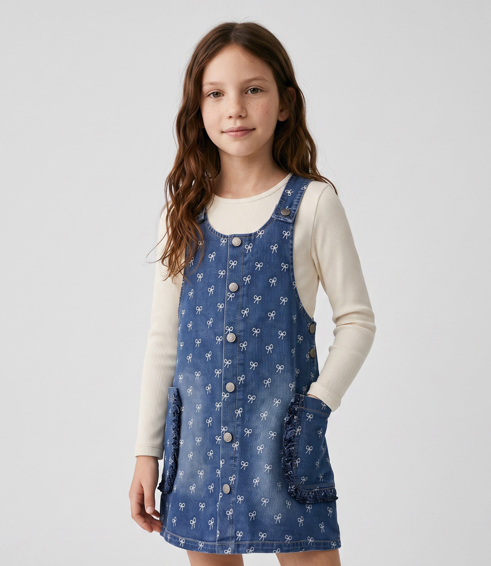 Vestido sin manga con polera niña  L11131270609 denim-0