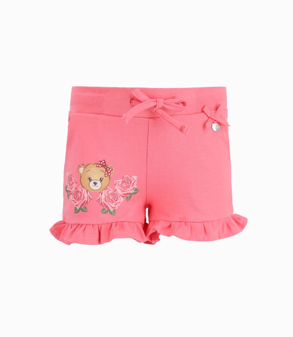 Short Con Volantes Bebé Niña Coral Limonada-0