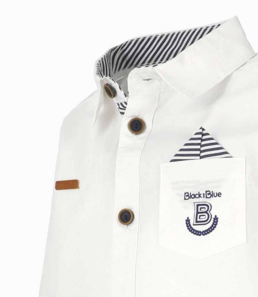 Camisa manga larga bebé básica blanco Black and Blue-2
