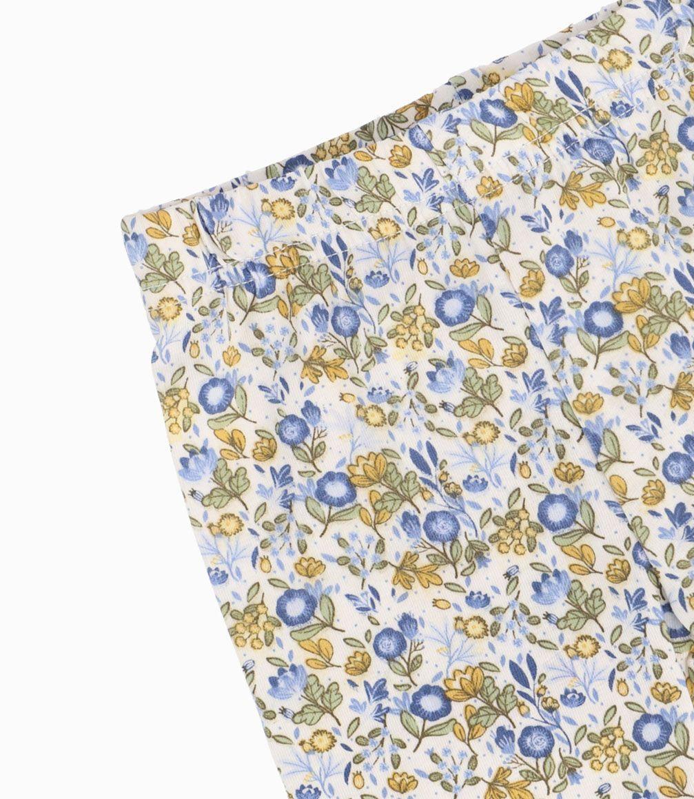 Conjunto Floral Recién Nacida 100% Algodón Denim Celeste Limonada-2