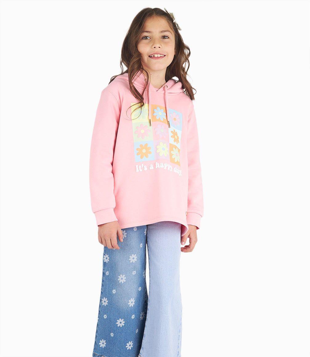 Polerón Niña Estampado Con Relieve Rosado 4 Kids-8
