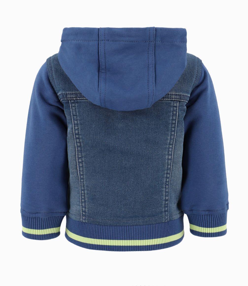 Chaqueta Bebé Niño Con Gorro Denim Azul-5