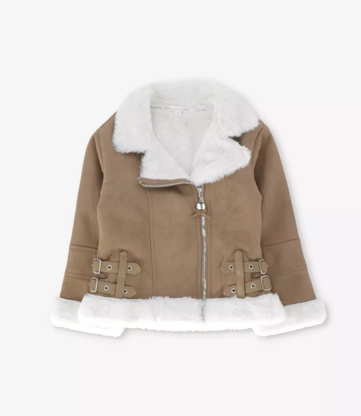 Chaqueta bebé aviadora de gamuza chocolate Limonada-1