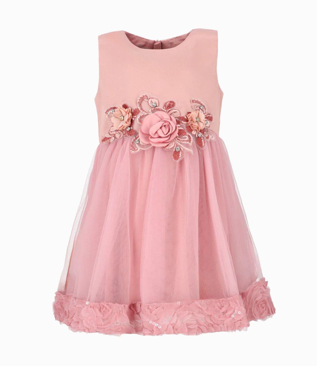 Vestido niña con tul palo rosa Limonada-0