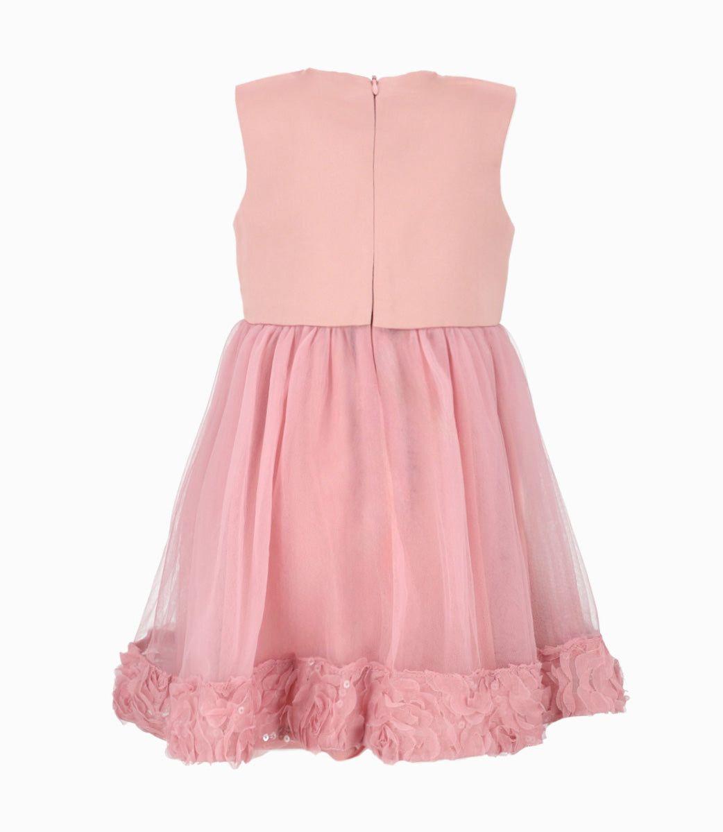 Vestido niña con tul palo rosa Limonada-1