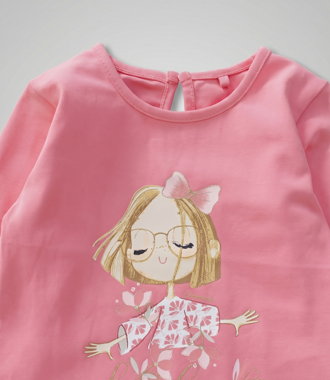 Polera manga larga niña  L11011270178 coral Limonada-3