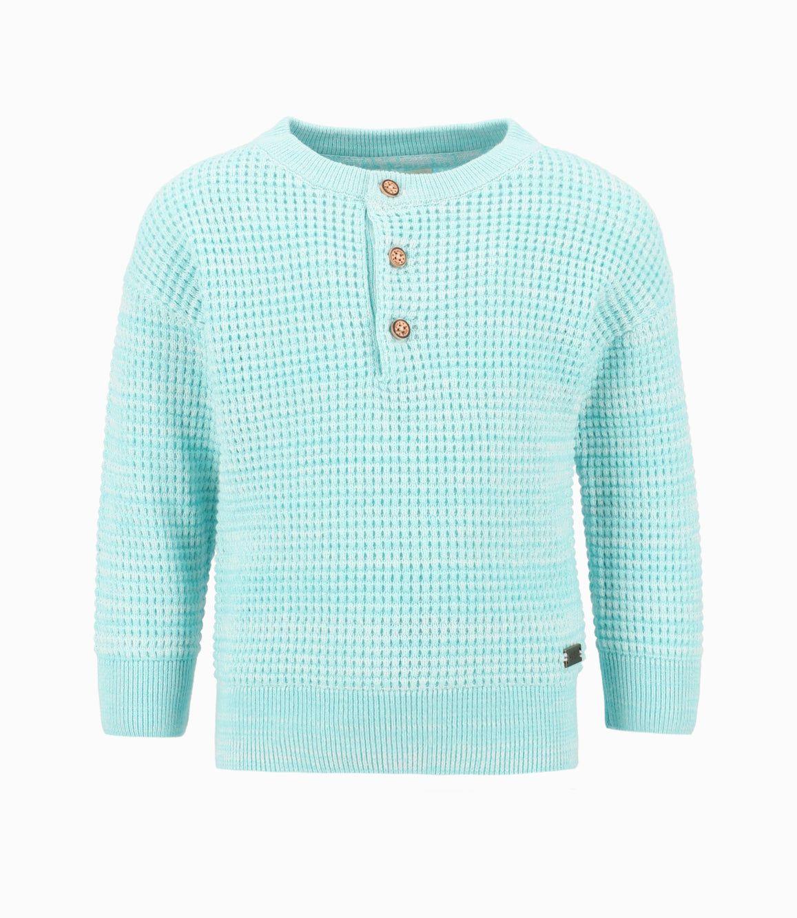 Chaleco Bebé Niño Tejido Turquesa-4