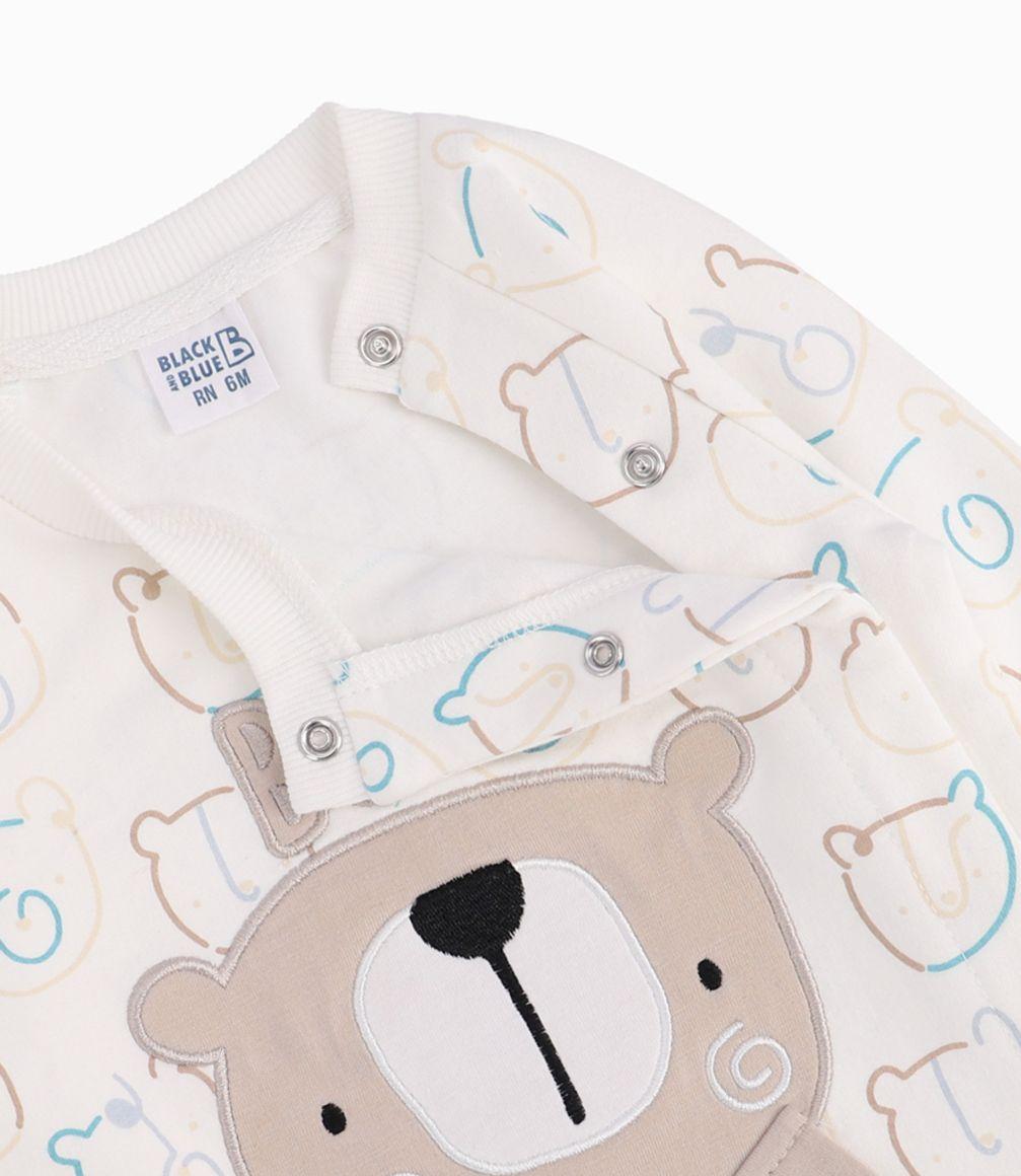 Conjunto recién nacido con oso blanco Black and Blue-2