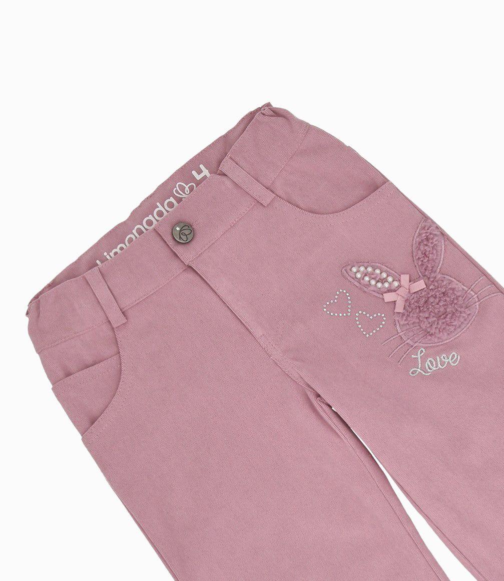 Pantalón niña wide leg palo rosa Limonada-2