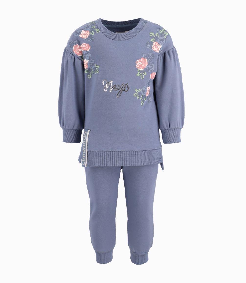 Conjunto Bebé Niña Con Flores Limonada Celeste-0