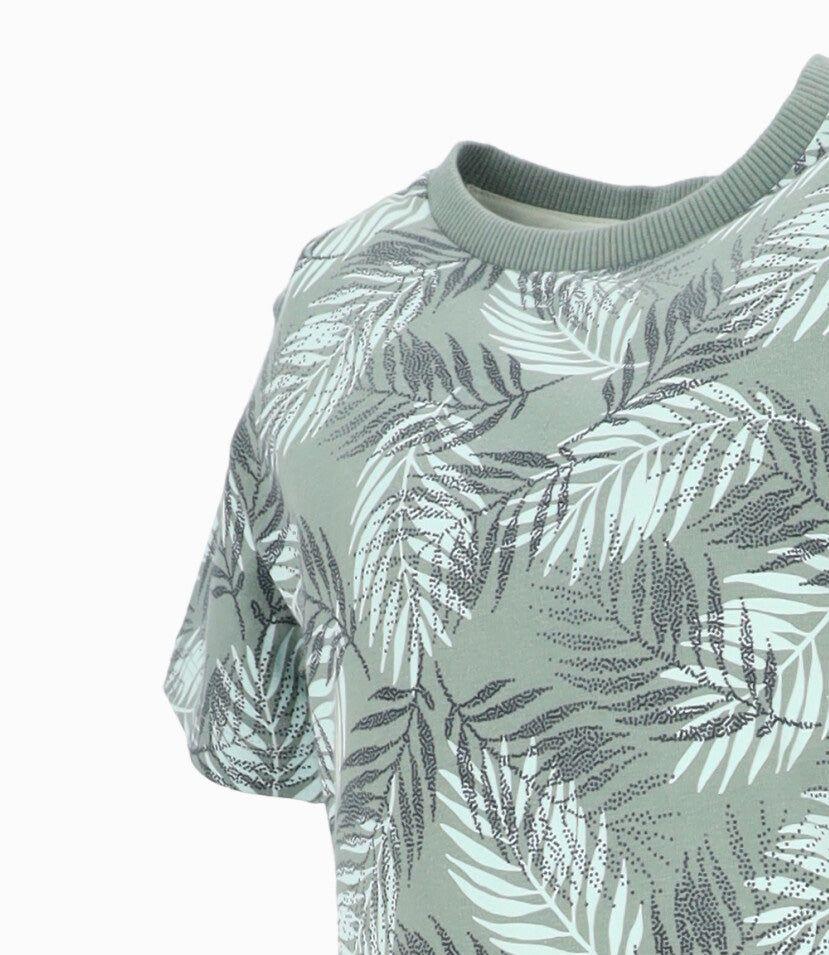 Polera manga corta niño con hojas verde 4 Kids-2