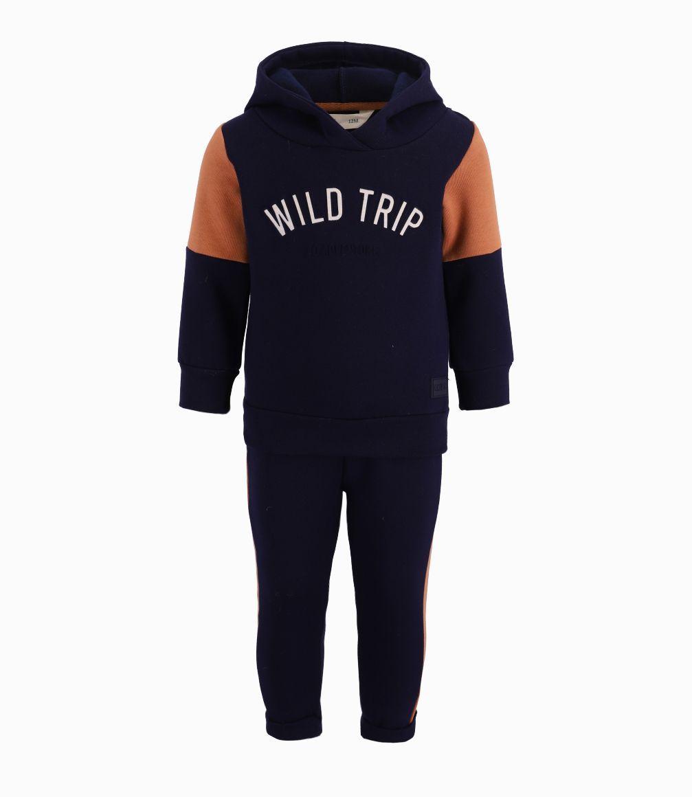 Conjunto Buzo Bebé Niño Bicolor 4 Kids Azul Marino-0