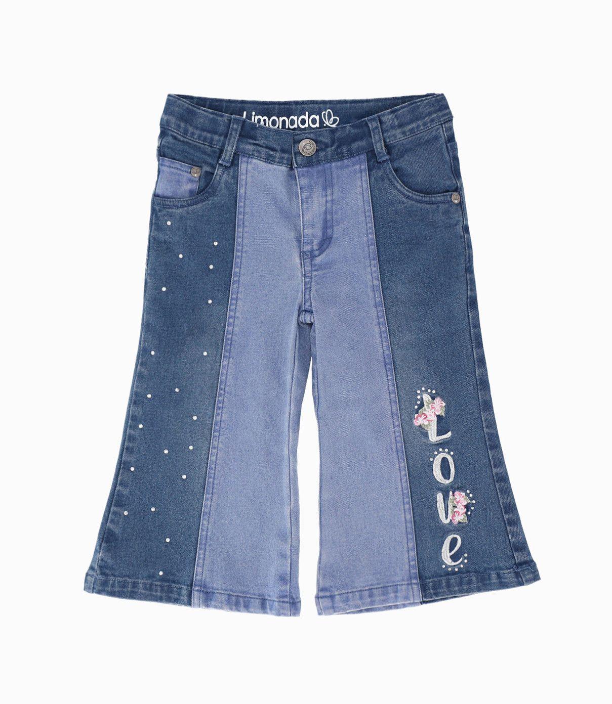 Jeans bebé acampanado Celeste Limonada-0