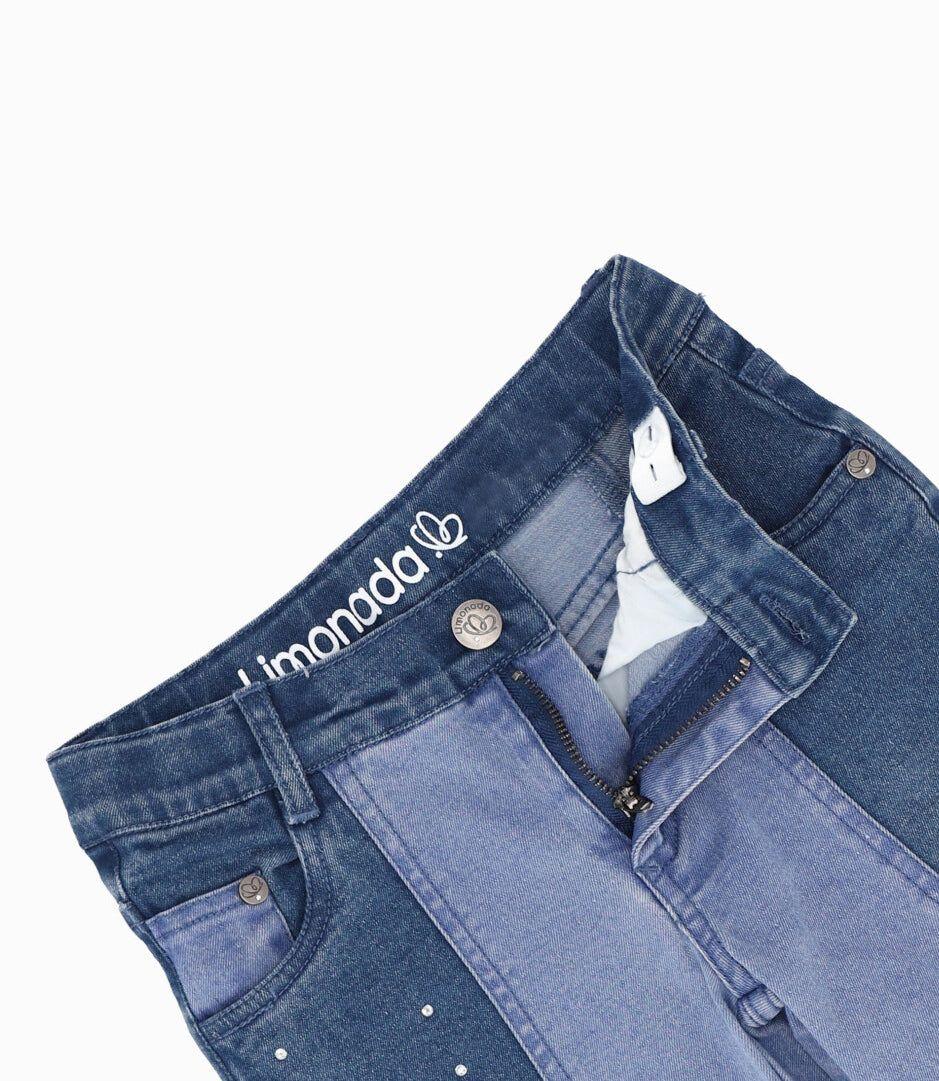 Jeans bebé acampanado Celeste Limonada-2