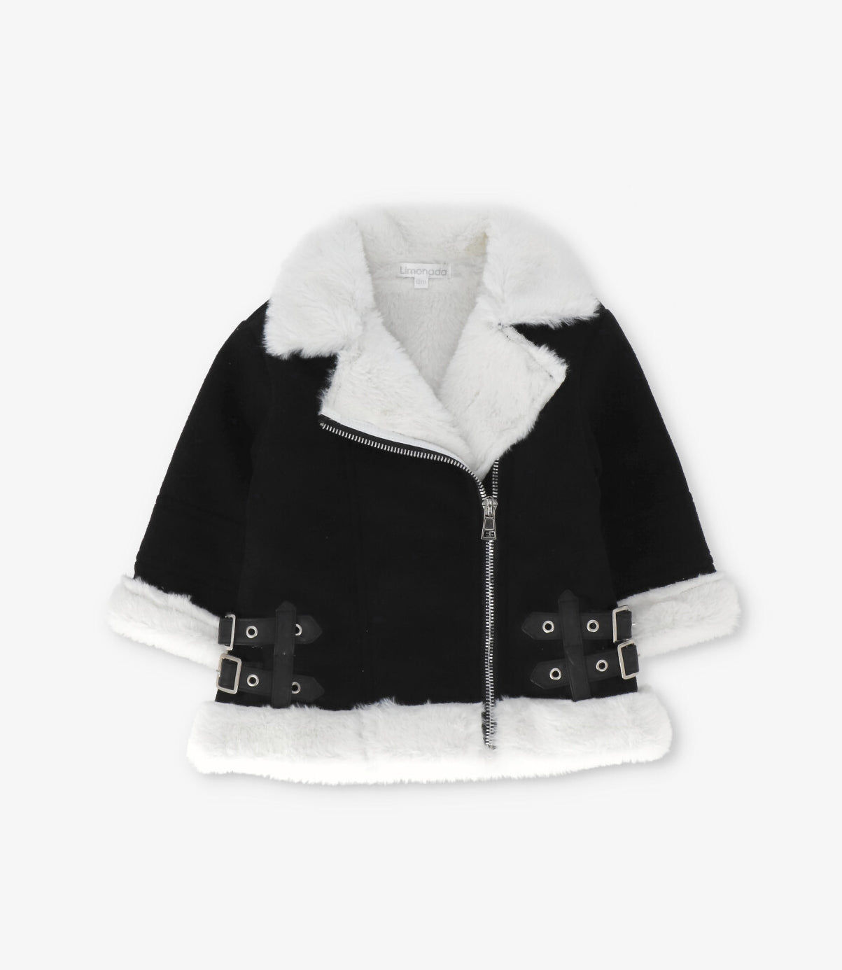 Chaqueta bebé aviadora de gamuza negro Limonada-1
