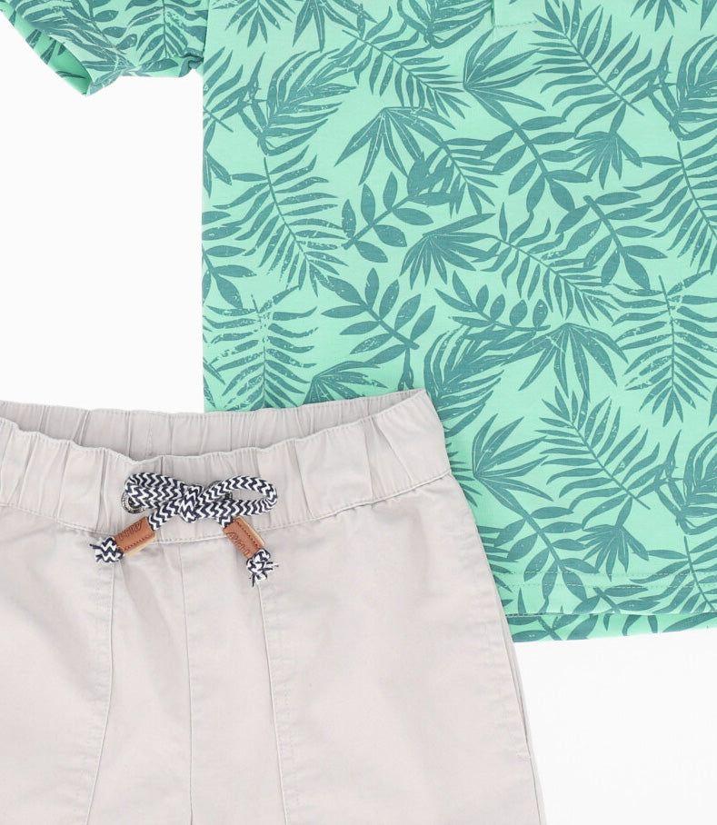 Conjunto niño con tiburones verde 4 Kids-4