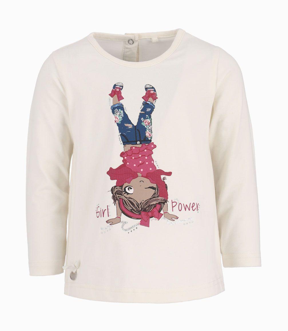 Polera Básica Con Estampado Bebé Niña Algodón Crudo Limonada-0