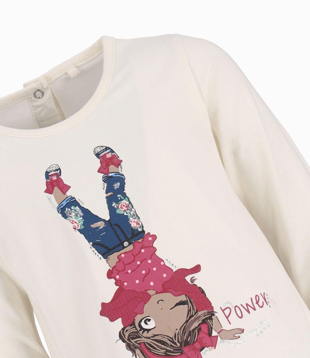 Polera Básica Con Estampado Bebé Niña Algodón Crudo Limonada-1