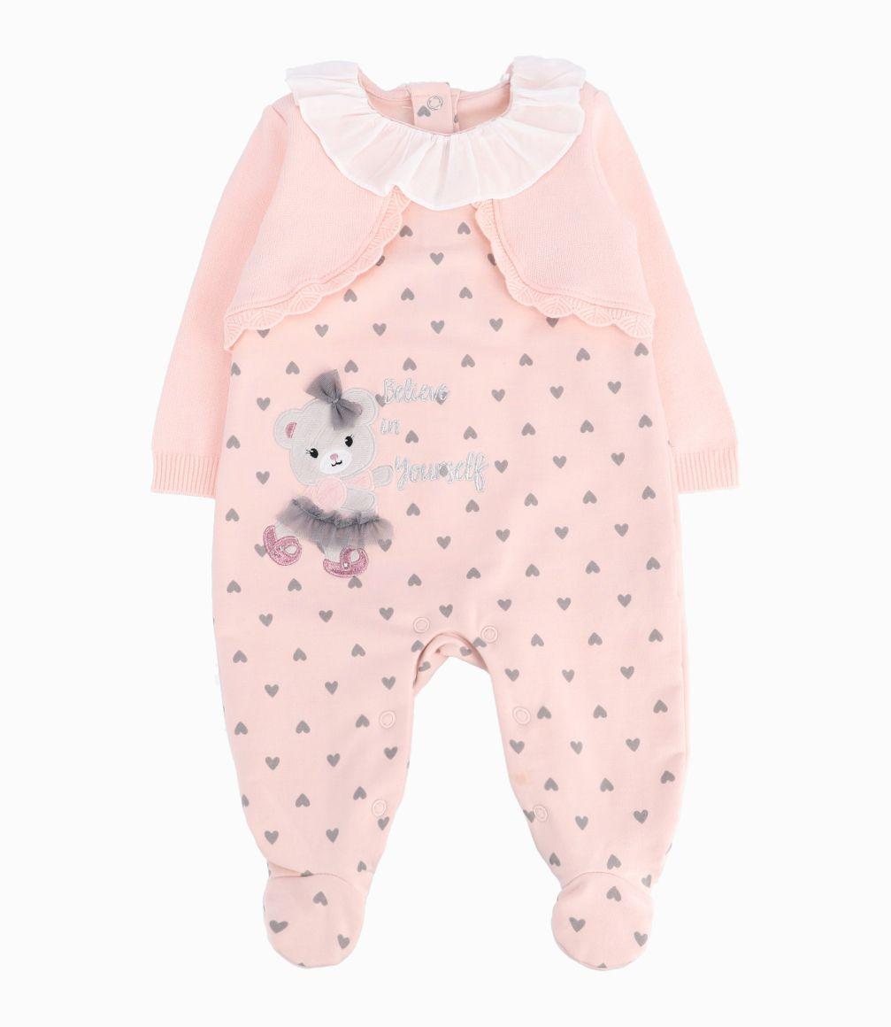 Enterito Recién Nacida Con Corazones Rosado-0