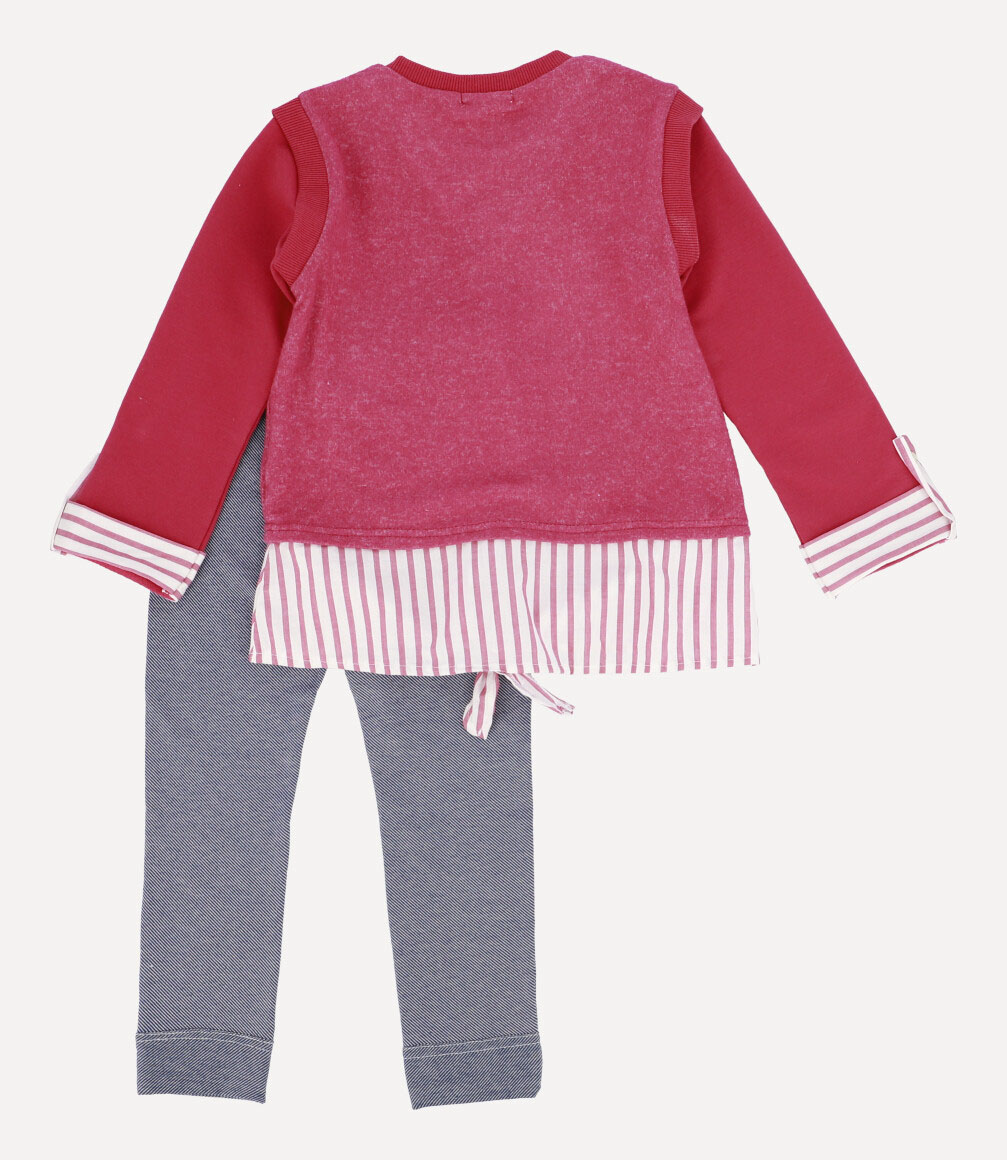 Conjunto Sleeveless Sweater Niña Carmín Limonada-3