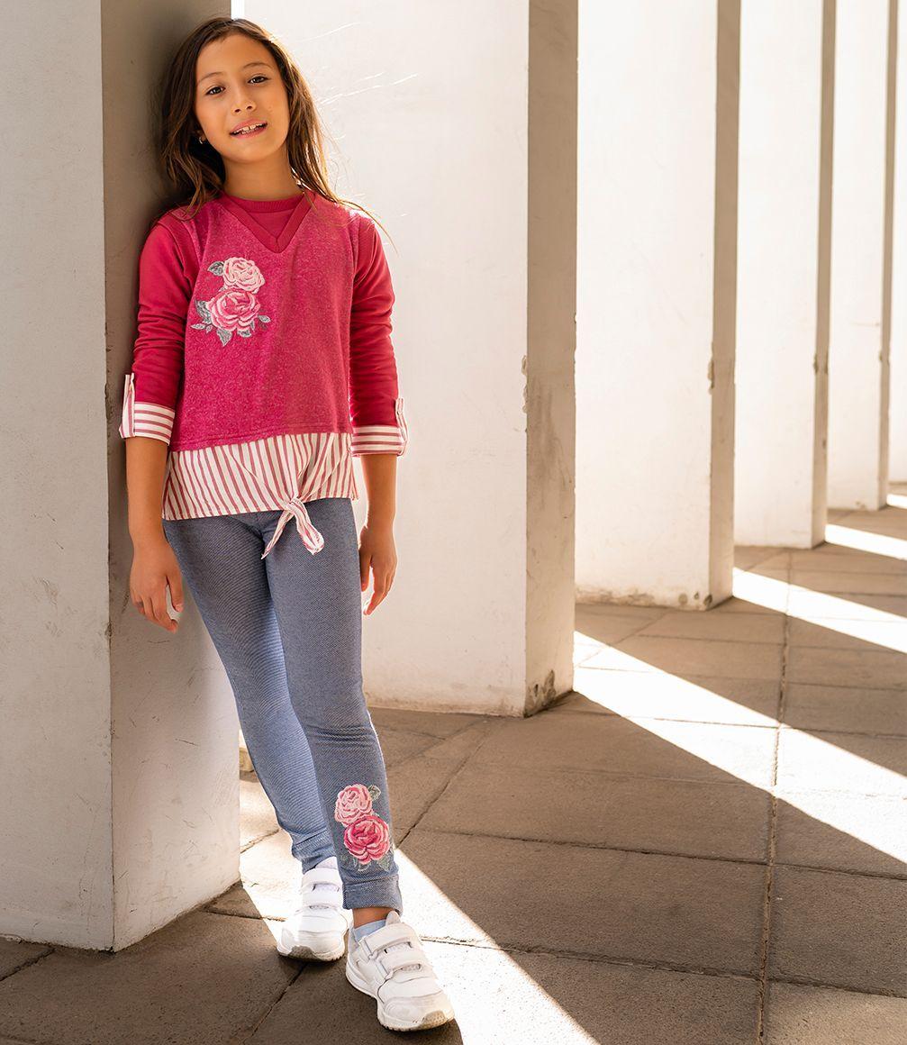 Conjunto Sleeveless Sweater Niña Carmín Limonada-6