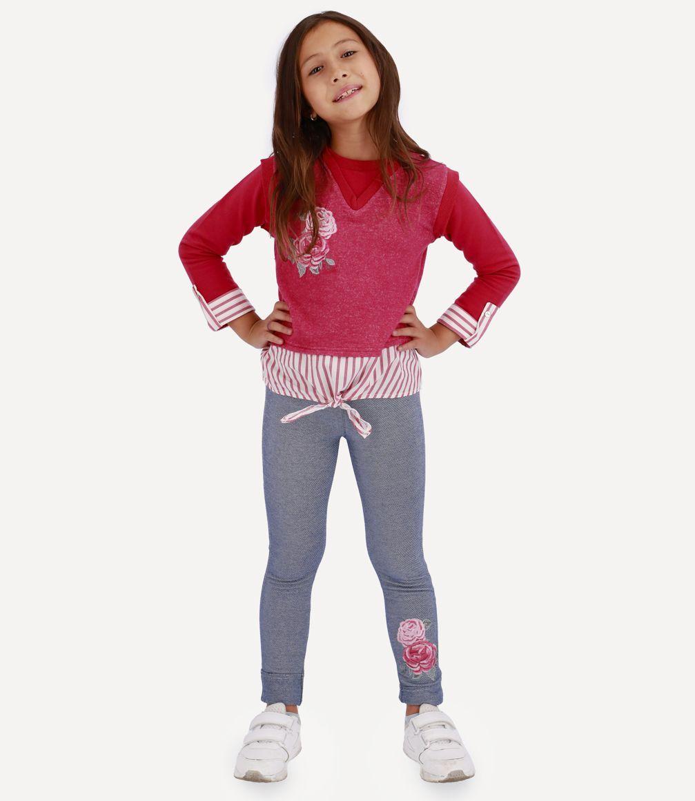 Conjunto Sleeveless Sweater Niña Carmín Limonada-1