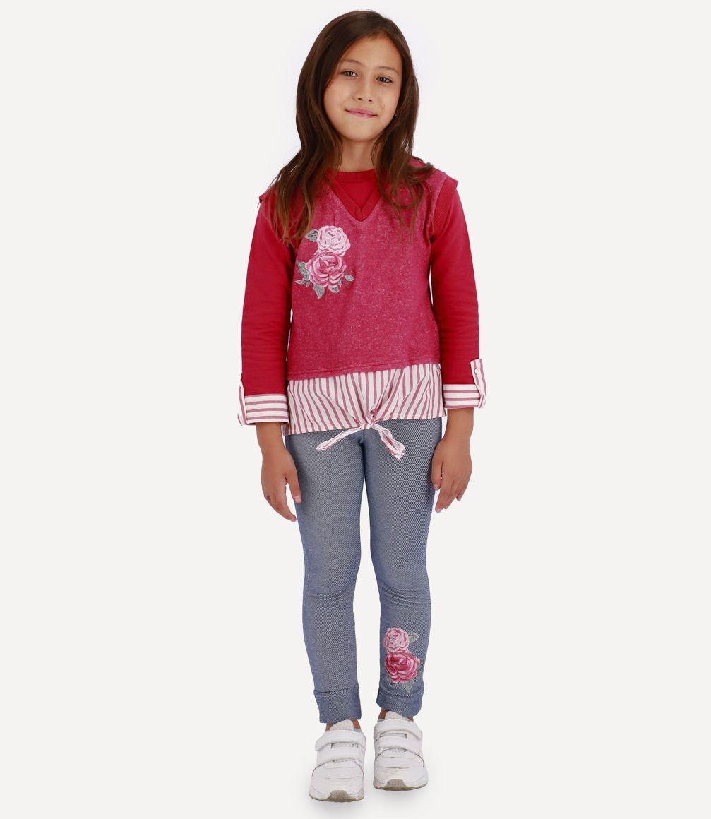 Conjunto Sleeveless Sweater Niña Carmín Limonada-0