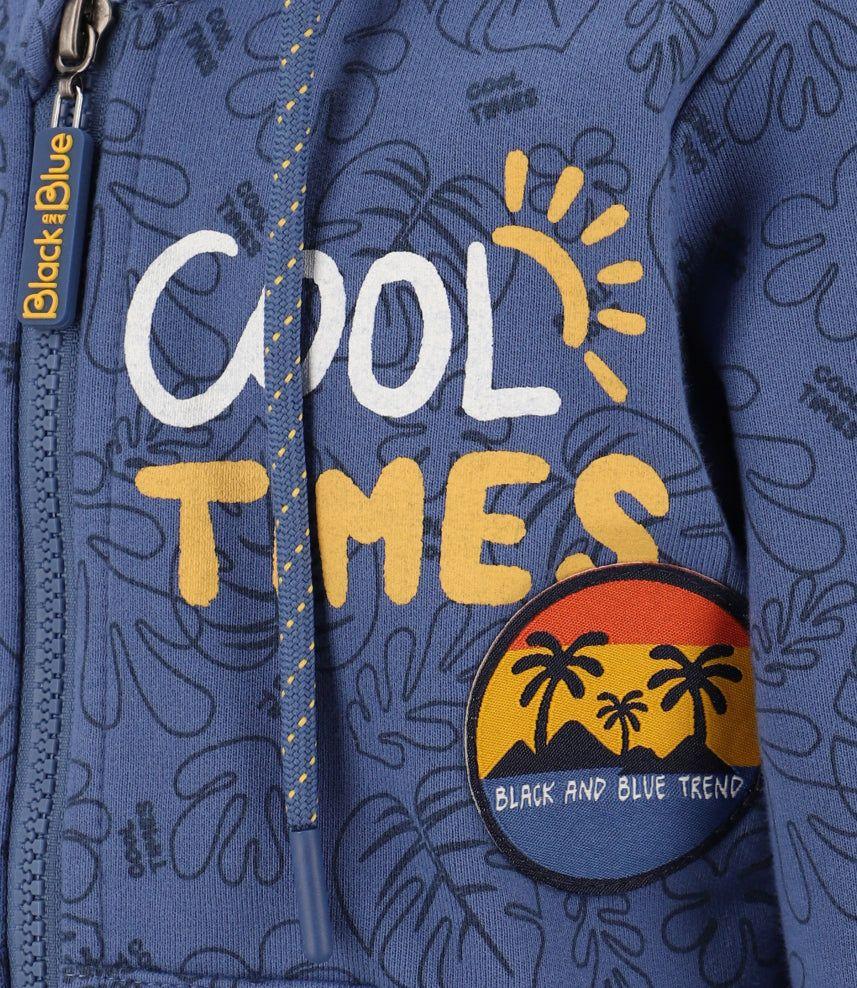 Polerón Bebé Con Hojas Azul Piedra-1