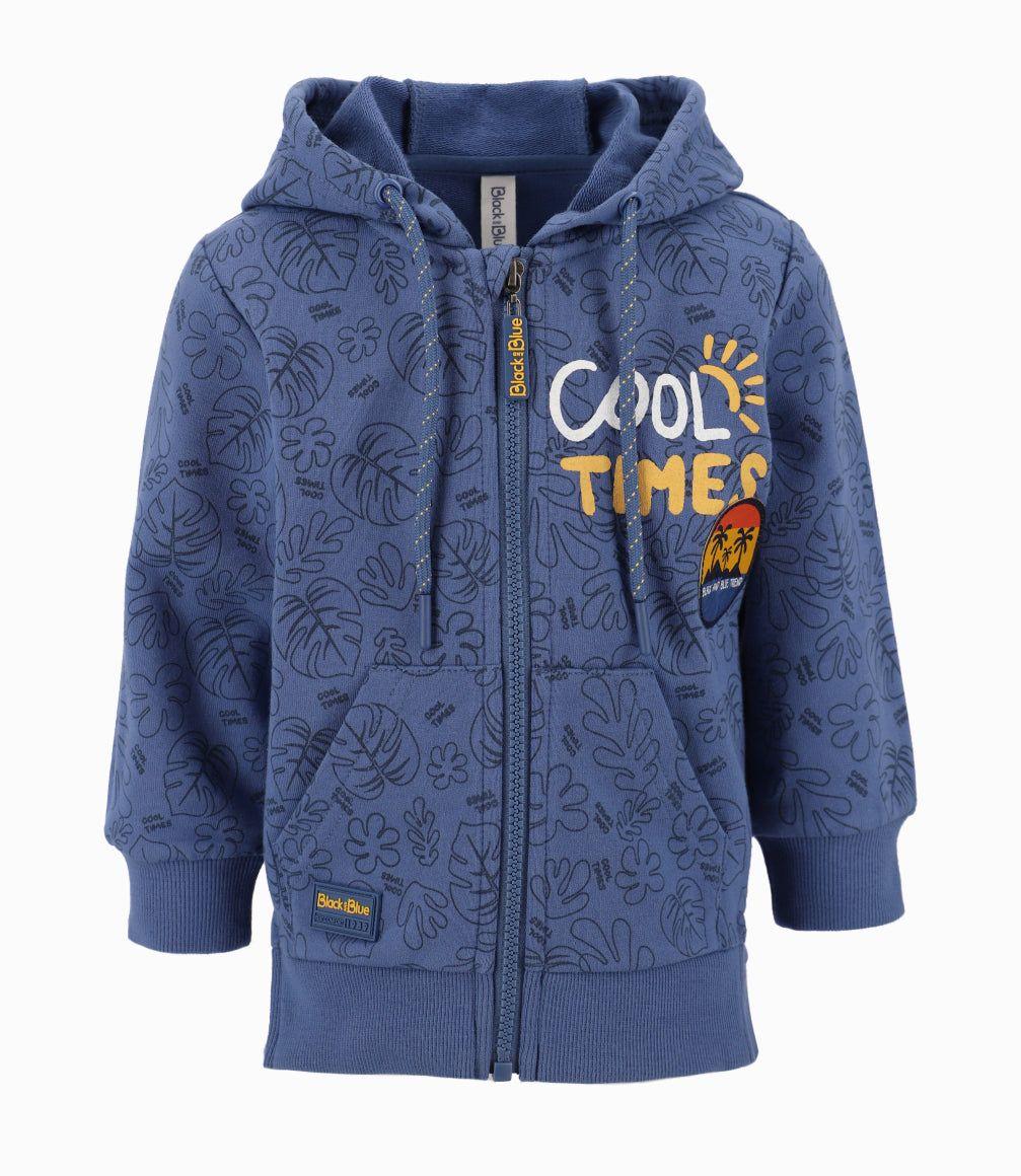 Polerón Bebé Con Hojas Azul Piedra-3