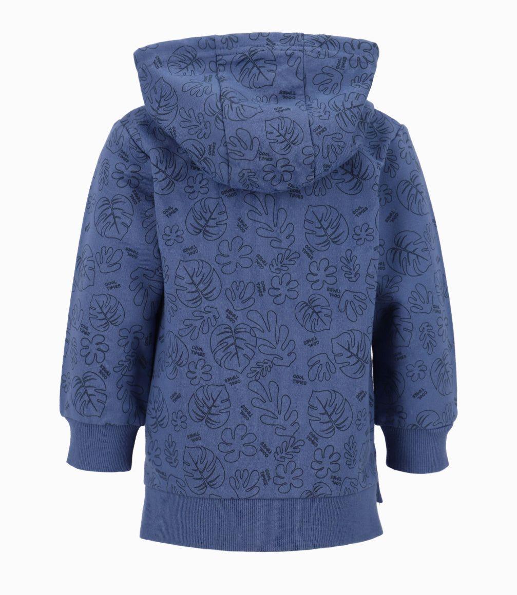 Polerón Bebé Con Hojas Azul Piedra-8