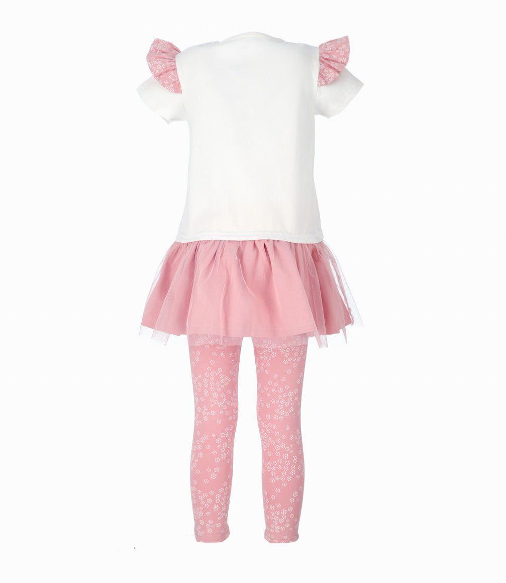 Conjunto niña de polera y calzas rosado Limonada-1