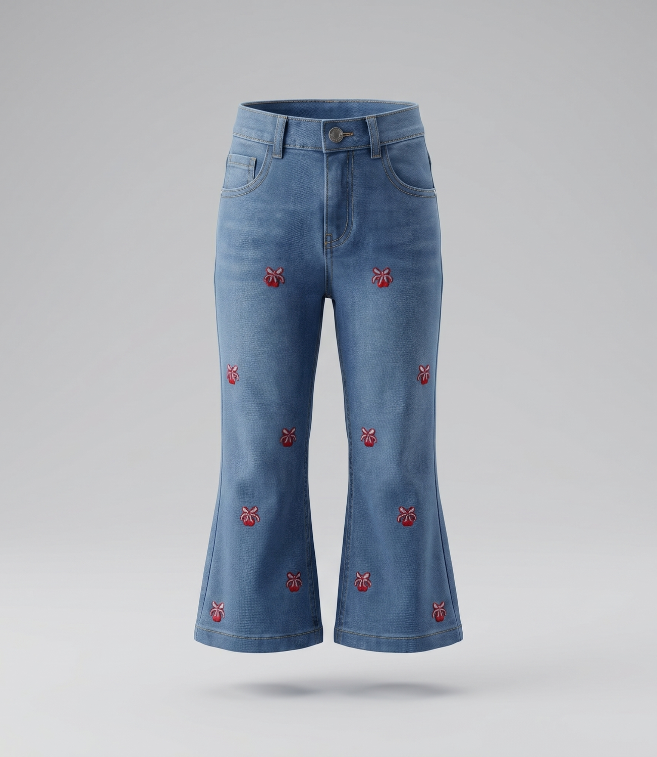 Jeans bebé flare cherry L12111270374 denim celeste Limonada-0
