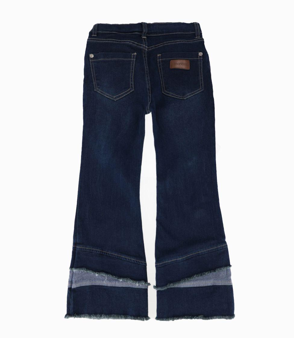 Jeans niña con flecos azul marino Limonada-1