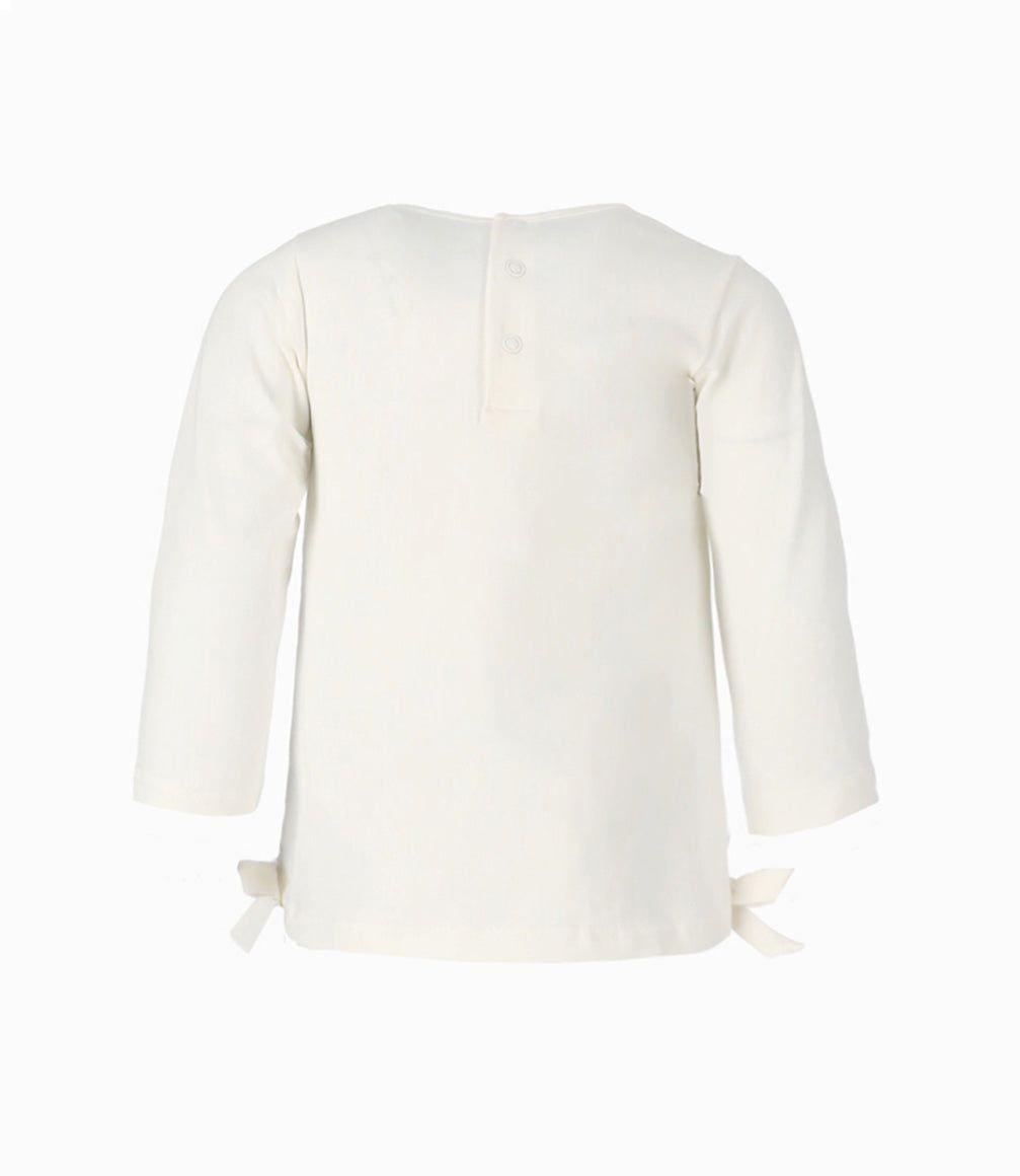 Polera bebé con conejo y lazos blanco Limonada-1