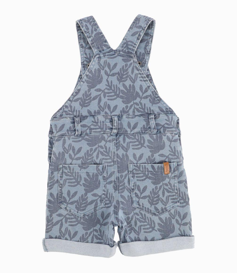 Jardinera Recién Nacido Diseño De Hojas Celeste-2