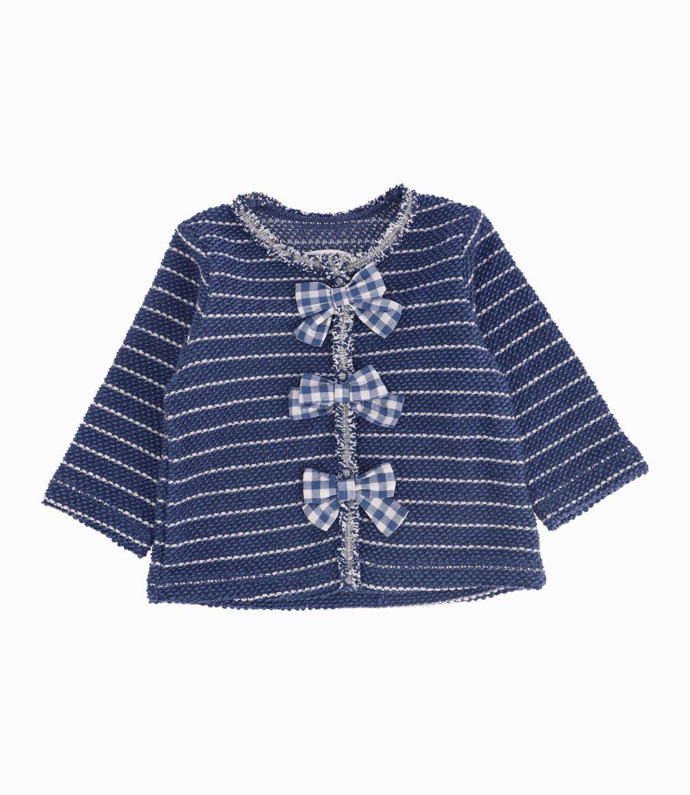 Chaqueta Con Rayas Bebé Niña Azul Marino Limonada-0