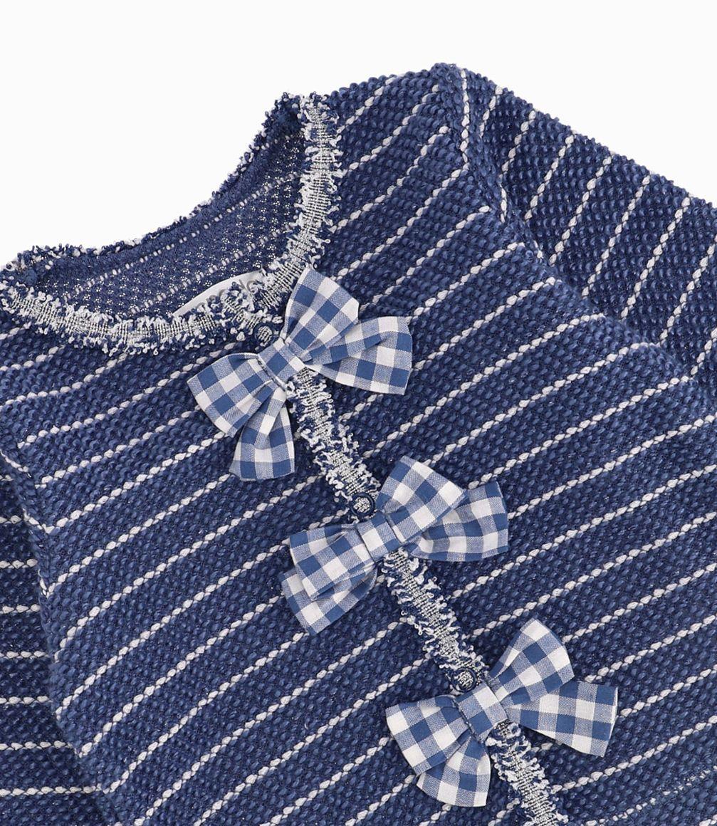 Chaqueta Con Rayas Bebé Niña Azul Marino Limonada-1