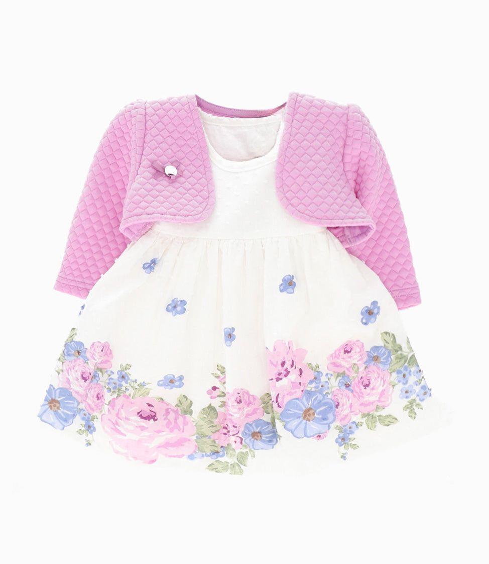 Vestido recién nacida con bolero Morado LIMONADA-0