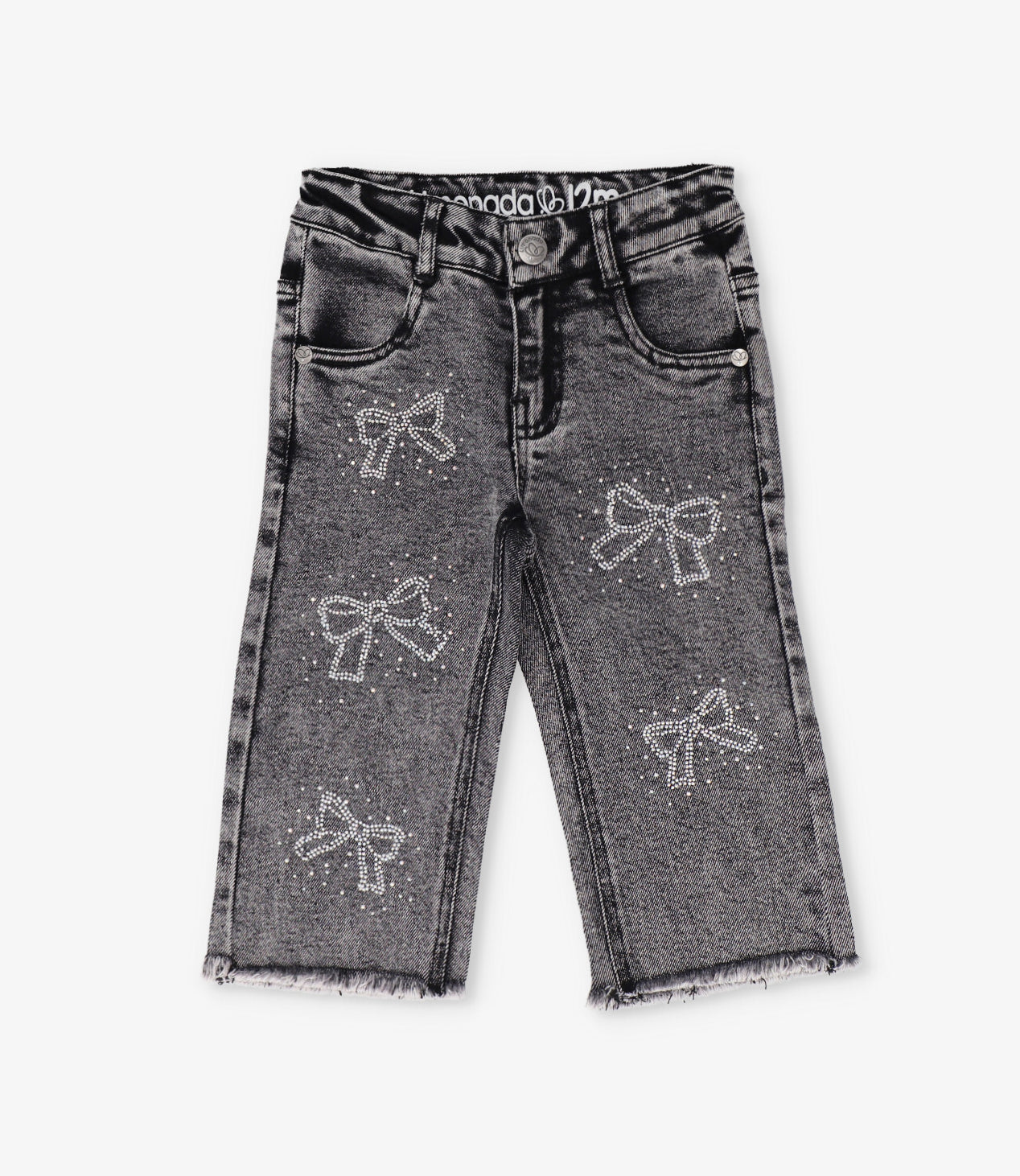 Jeans bebé con lazos negro Limonada-0