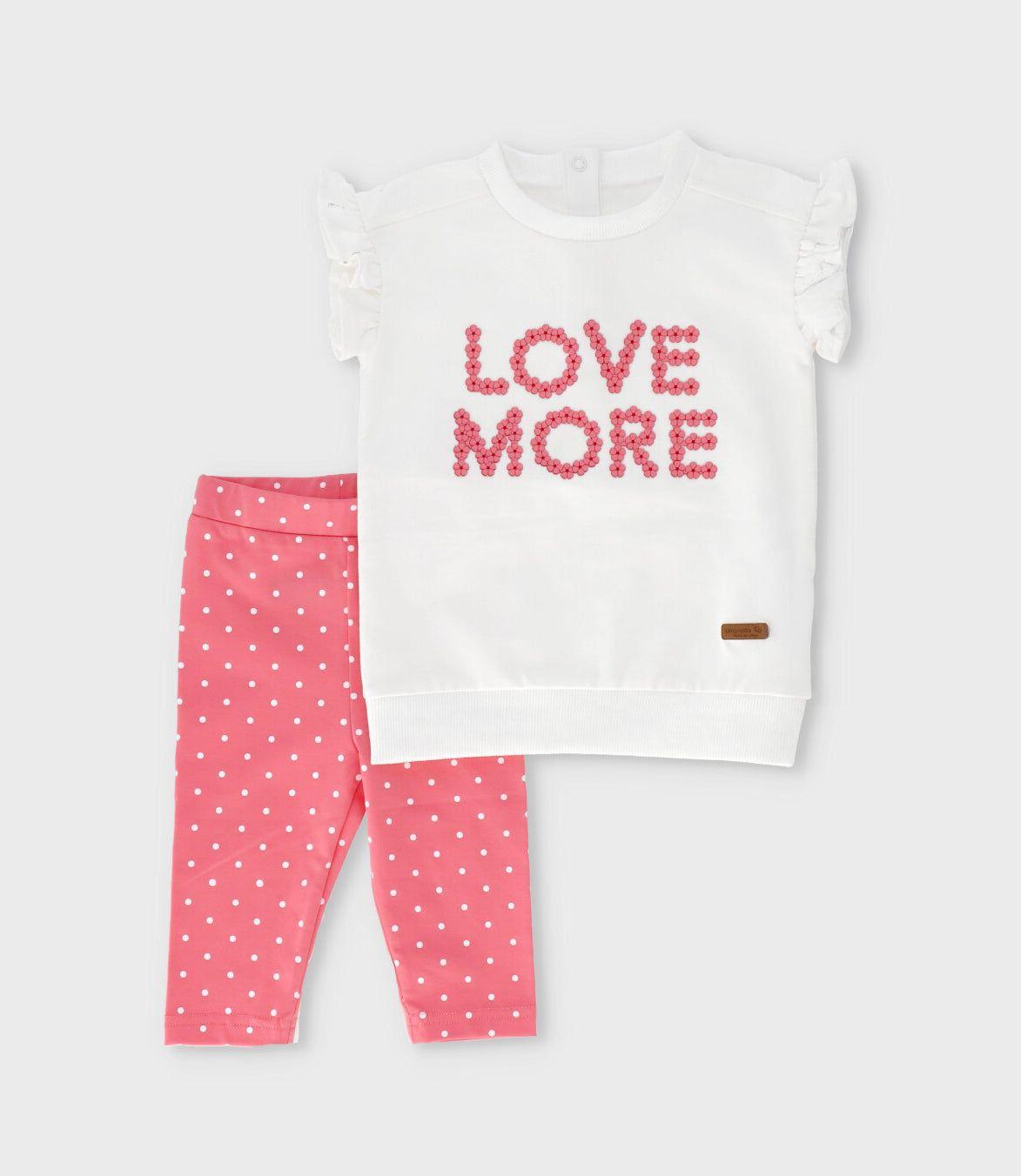 Conjunto bebé puntos y flores coral Limonada-0