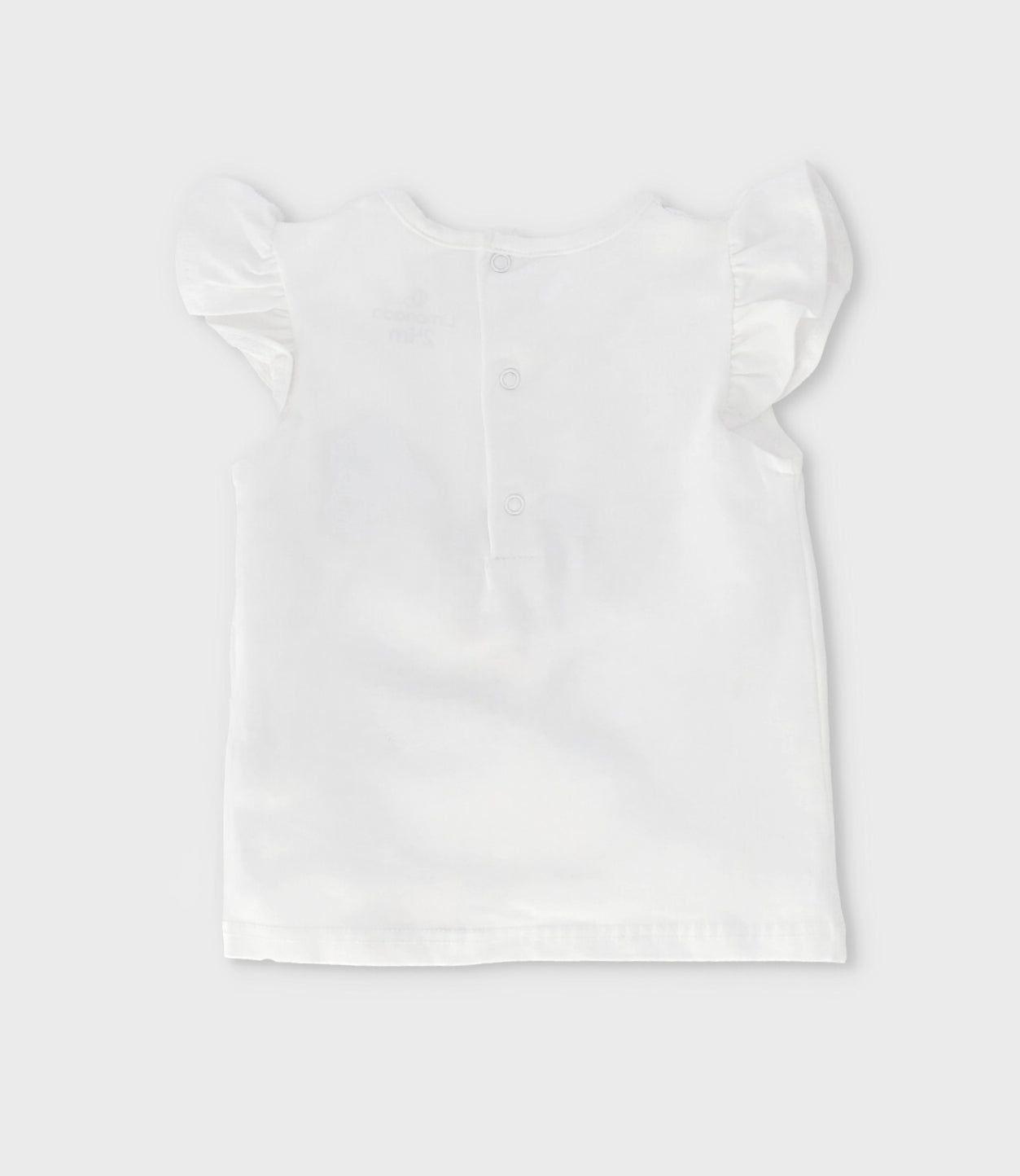 Polera manga corta bebé con lazo crudo Limonada-2