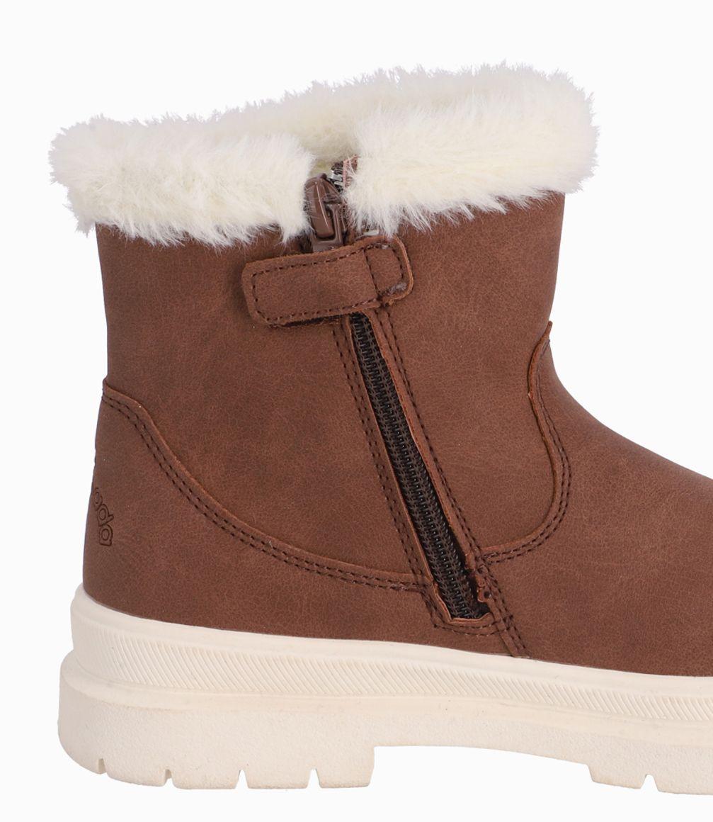 Botín Niña Con Chiporro Chocolate-3