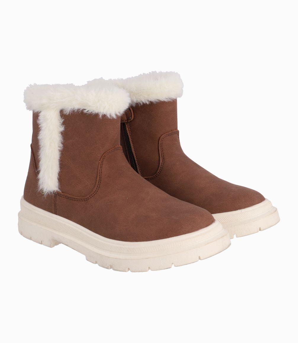 Botín Niña Con Chiporro Chocolate-0