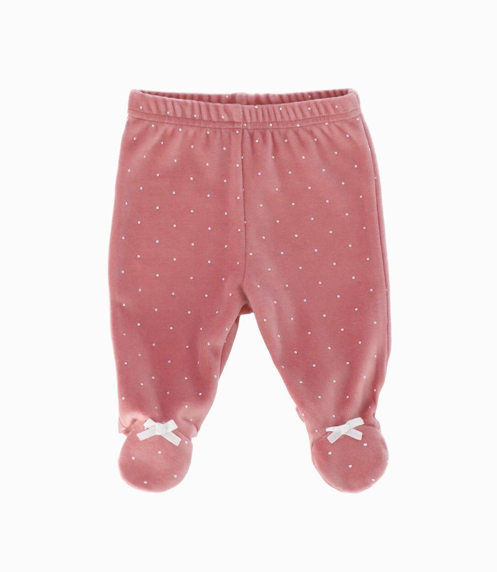 Conjunto recién nacida de polera y calzas palo rosa Limonada-3