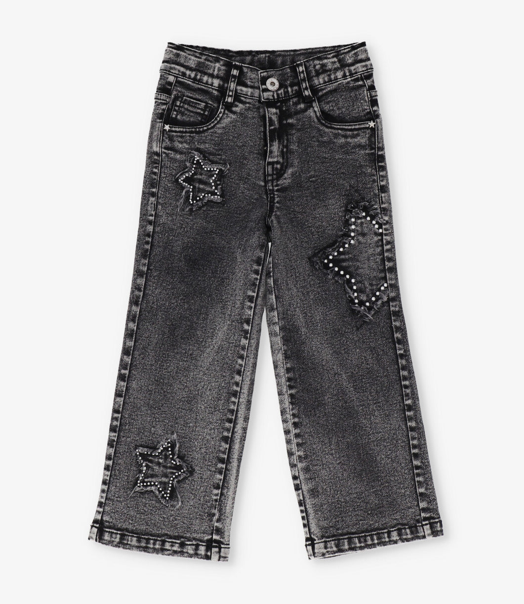 Jeans niña estrellas denim gris 4 Kids-1