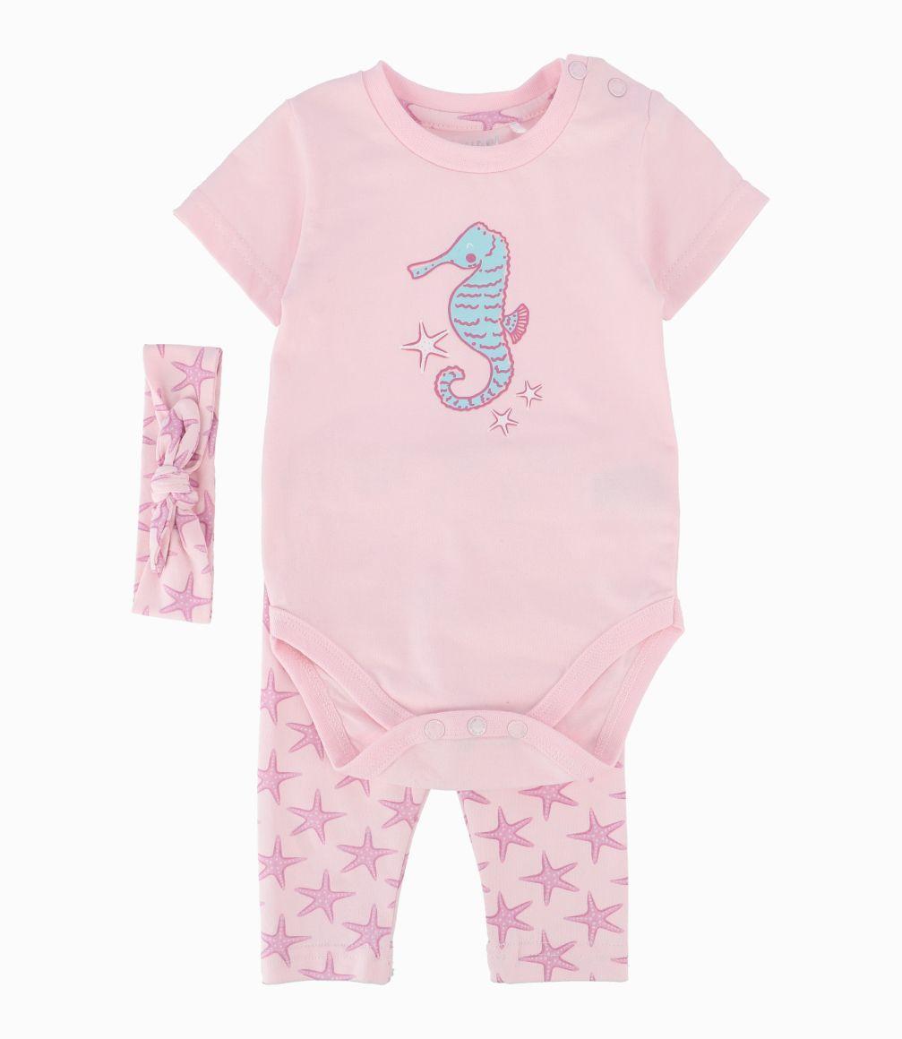 Conjunto Tres Piezas Recién Nacida Rosado 4 Kids-1