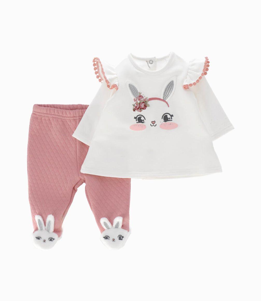 Conjunto recién nacida con conejo rosa Limonada-0