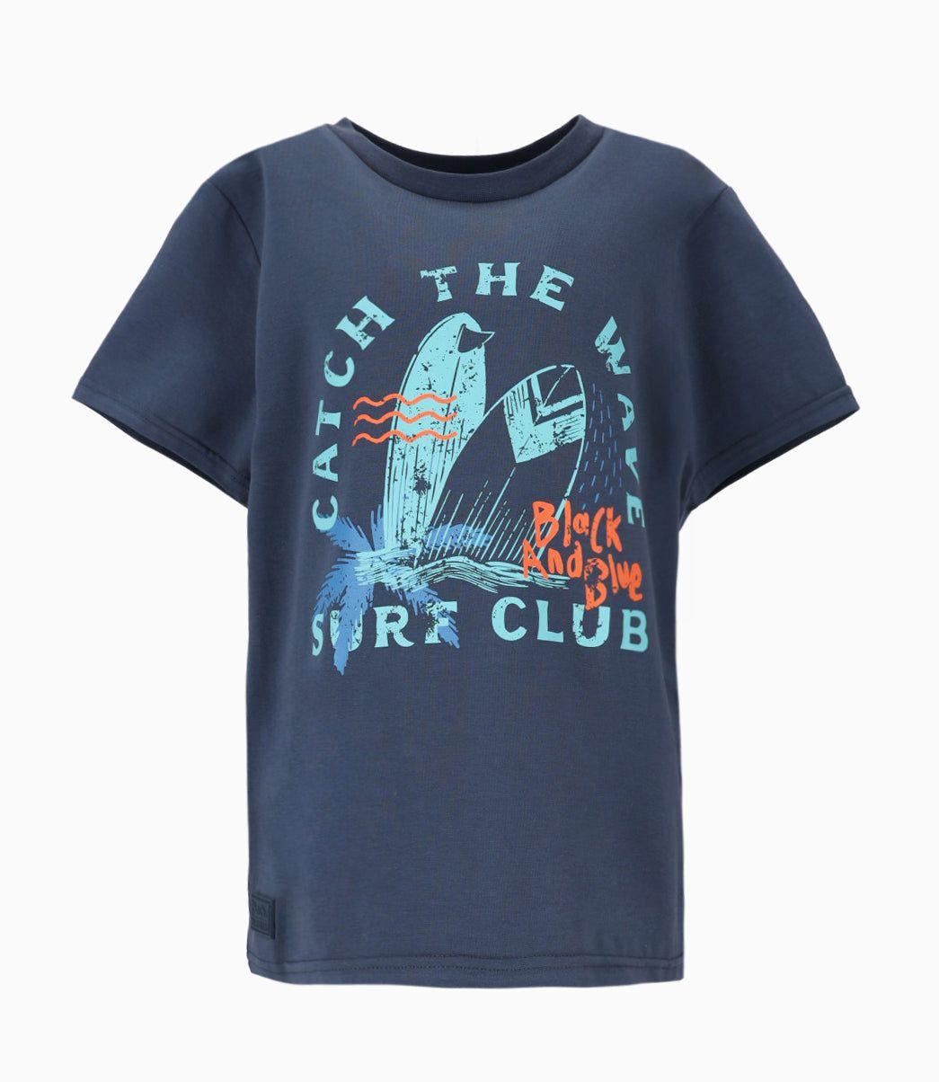 Polera manga corta niño surf azul Black and Blue-1