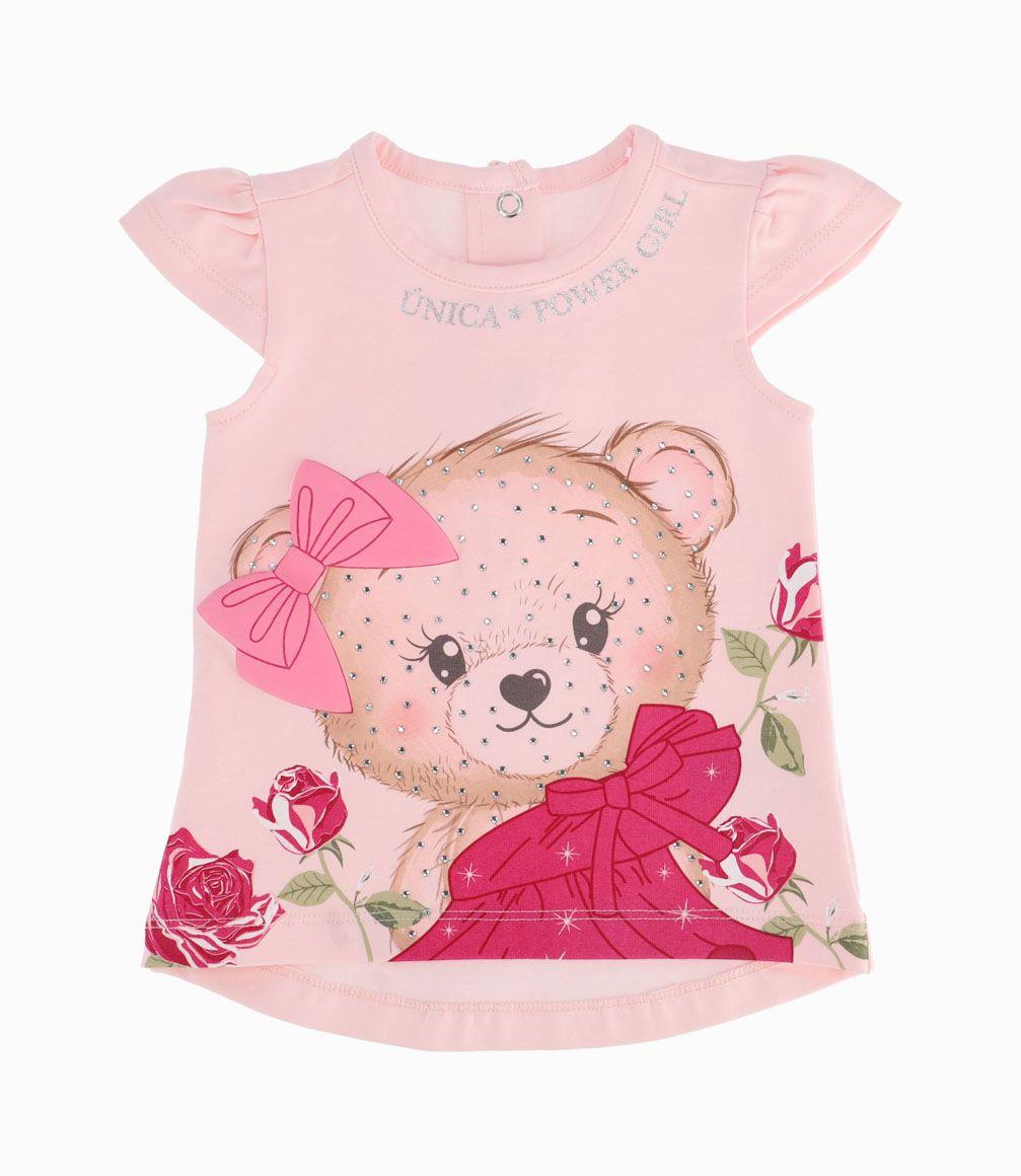 Polera Con Osita Bebé Niña Frutilla Limonada-0
