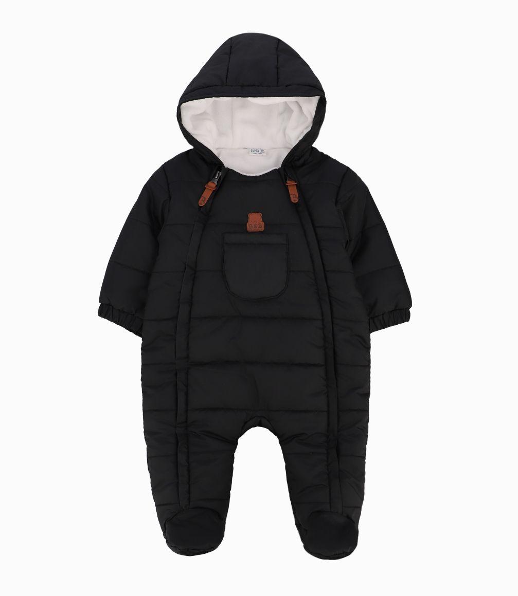 Saquito Recién Nacido De Parka Negro-0